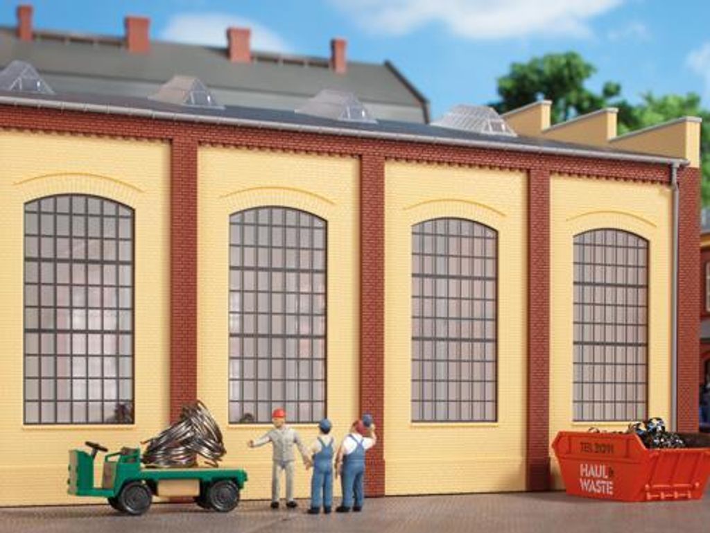 Auhagen Wände 2342N gelb, Industriefenster 80609