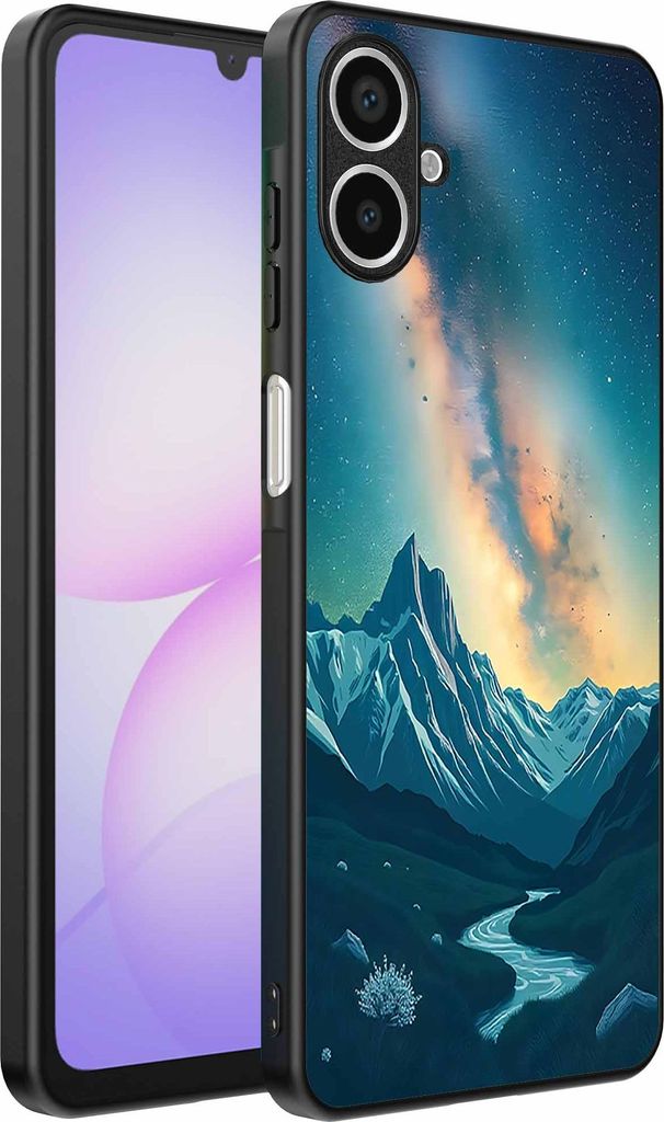 Geeignet für Samsung Galaxy A07 Telefon Fall mit Sternenhimmel Impressum - TPU Backcover Fall mit Raum und Milkyway Design - Smartphonica