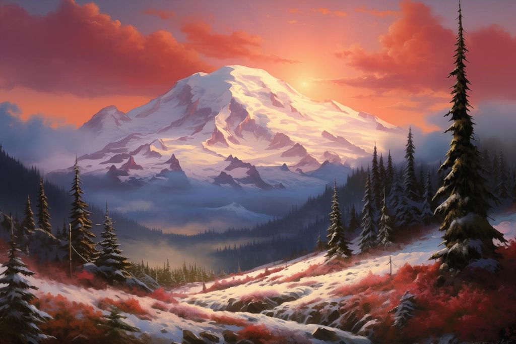 Plakat 30x20cm Morgenrot-Spitzen