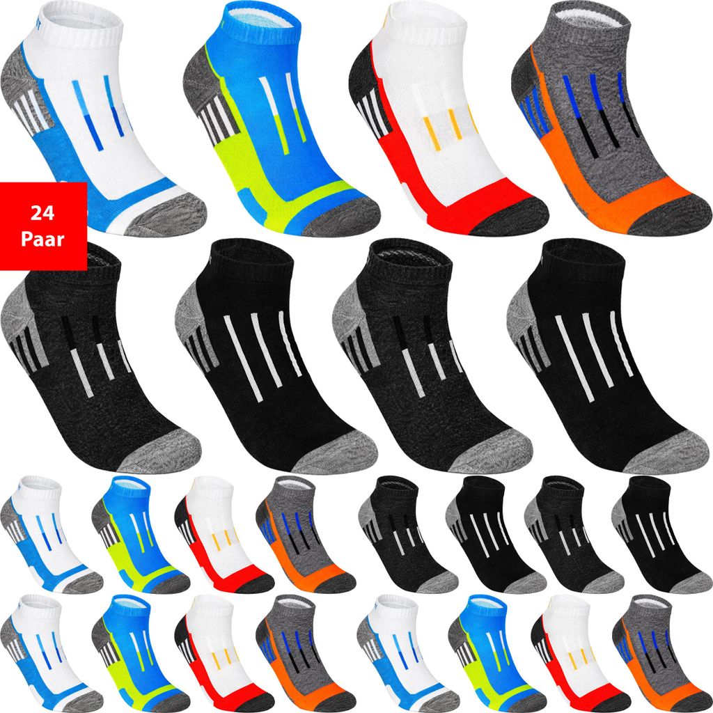 12 - 24 Paar Sneaker Socken Füßlinge Baumwollsocken Kurz Produktbild 
