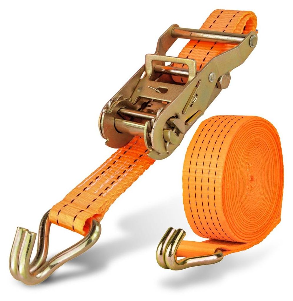 Safetytex Spanngurt 6 Meter 35mm 2000kg zweiteilig Anhänger Zurrgurt orange 1 Stück