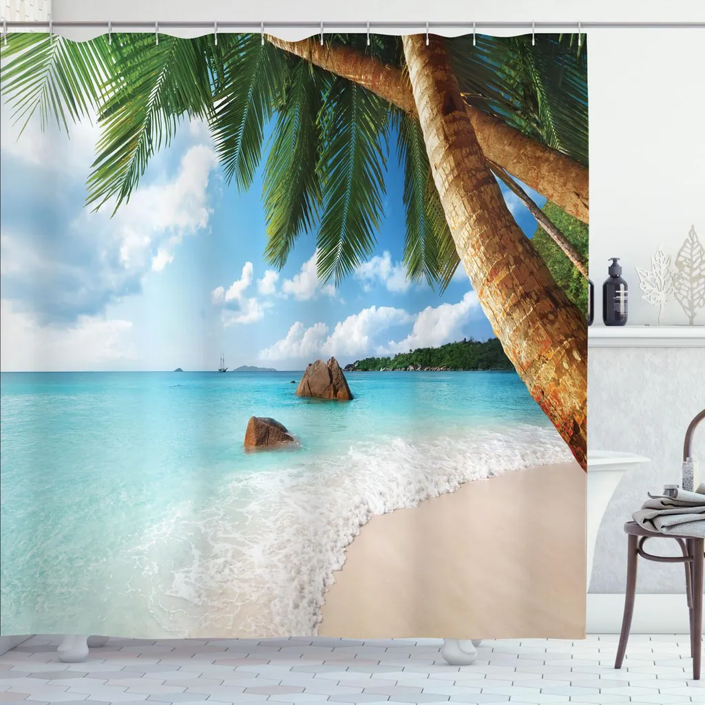 Tenda Da Doccia Faxdong Con Meduse Marine 183x183 Cm - Tessuto Poliestere, Stampa Oceano, Inclusi 12 Ganci