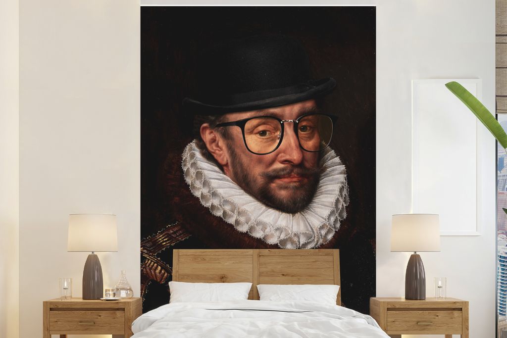 MuchoWow Fototapete für Wohnzimmer oder Schlafzimmer Wandtapete Vinyl Motivtapete Wilhelm von Oranien - Adriaen Thomasz - Bril - 155x240 cm - Ta...
