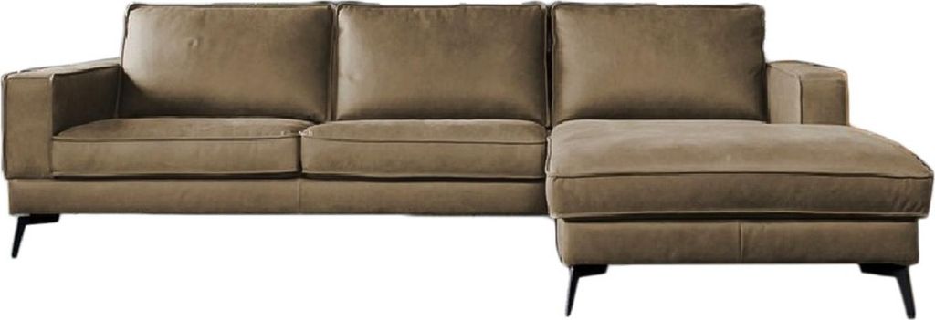 KAWOLA Sofa BLOOM Ecksofa Leder camel Recamiere rechts
