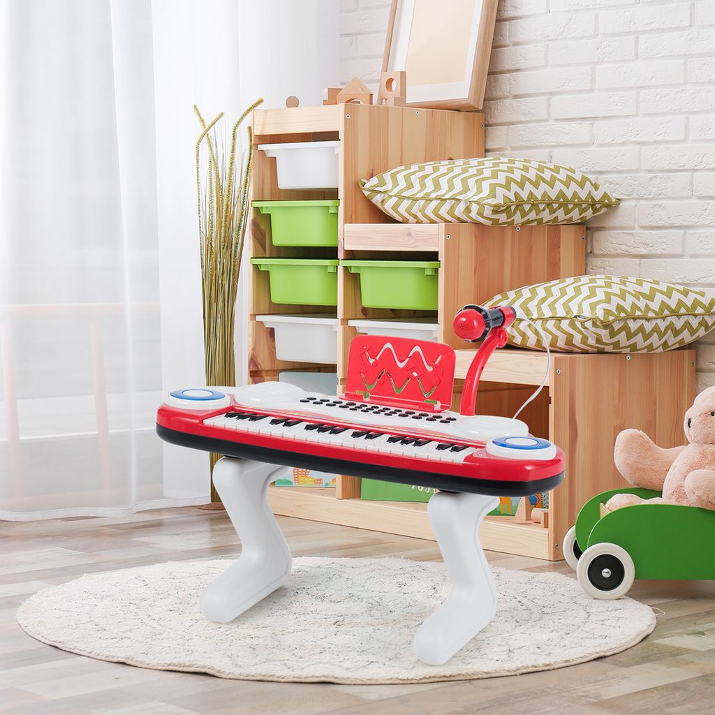 37 Tasten Klaviertastatur mit Hocker Klavier Spiel Kinder Keyboard mit Ständer 