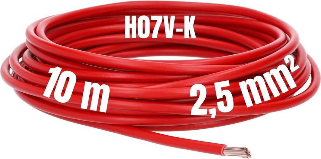 Câble électrique Kalitec, 10 mètres, H07V-K, 2,5 mm², Image du produit 