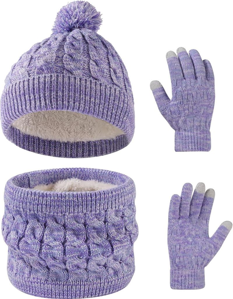 Wintermütze Schal Handschuhe Set für Mädchen Jungen 3 in 1 Produktbild 