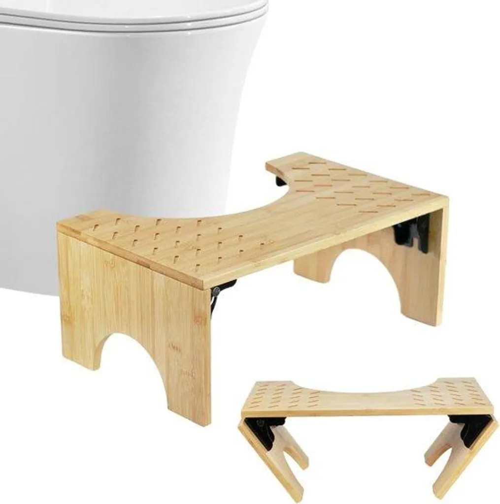 Chaise de toilettes en bois anti-constipation pliable pour adultes