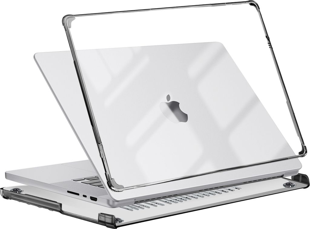 Supcase, Stoßfeste Rundumhülle für MacBook Pro 16 2023 , 2022 und 2021, Transparentes Schwarz