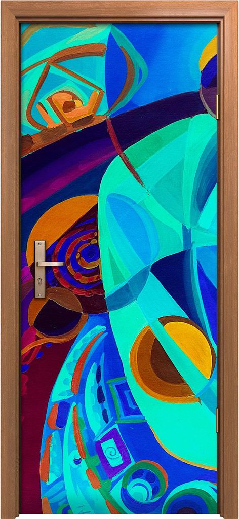 Türposter 80x200 cm Türaufkleber Türtapete Türfolie Klebefolie Abstrakte Textur Regenbogenpalette