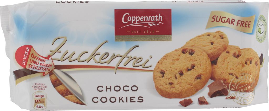 Coppenrath Zuckerfrei Choco Cookies 200g Produktbild 