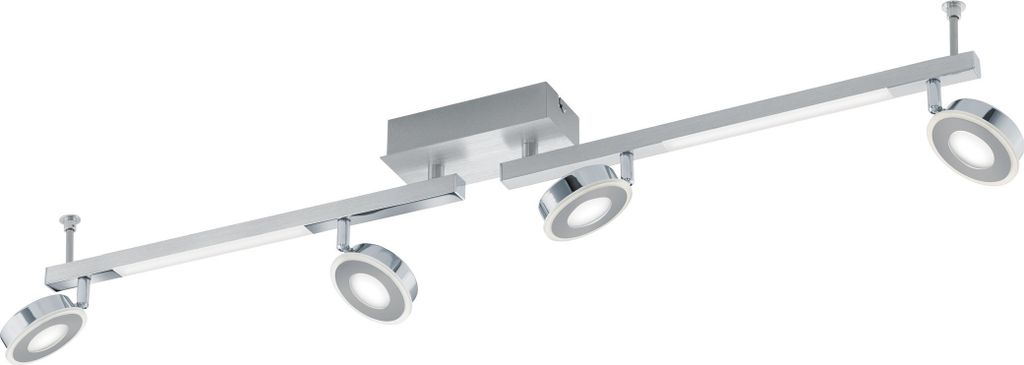 EGLO LED Spot CARDILLIO, 6-flammige Deckenleuchte, Deckenstrahler Stahl, Aluminium und satiniertem Kunststoff, Flurlampe in chrom, warmweiß