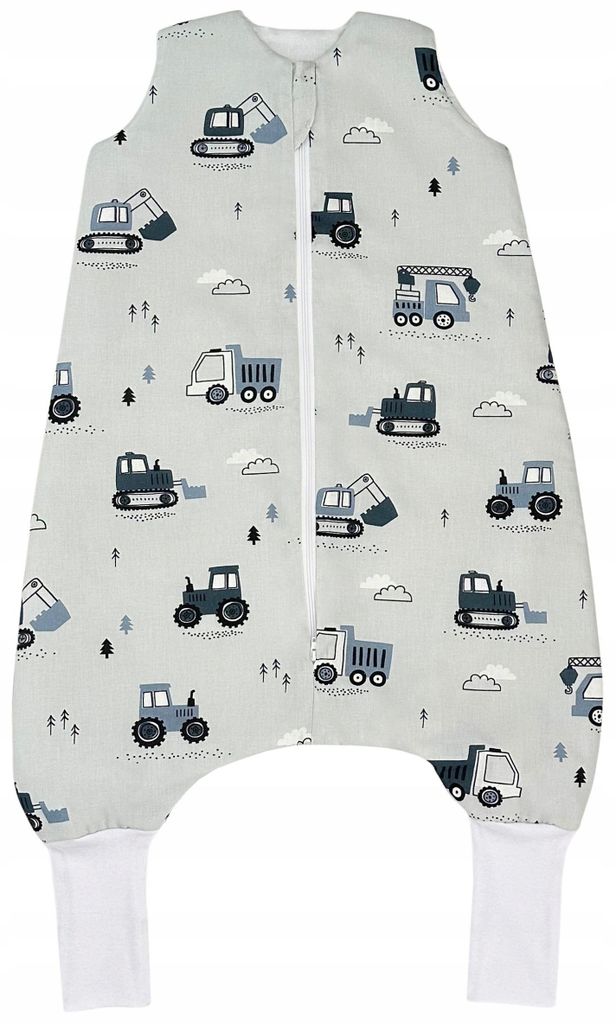 Gefütterter Babyschlafsack mit Füßen und Socken 1.0 TOG 100% Baumwolle L 110-122