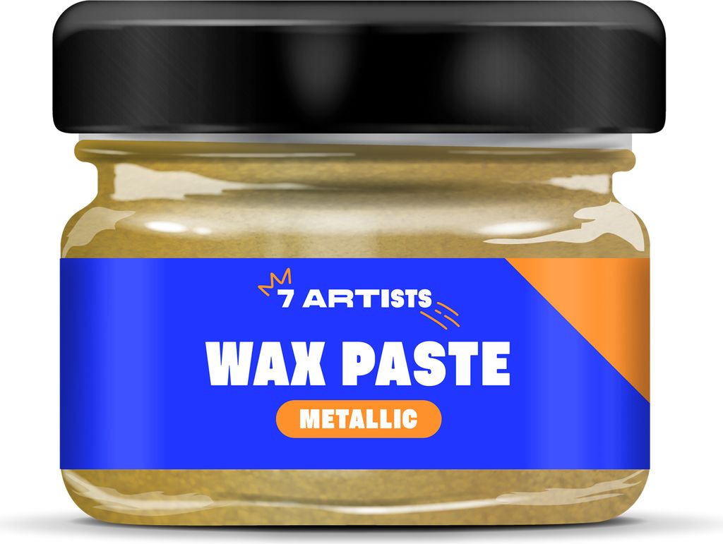 7 Artists Metallic Wax Paste Gold 20 ml – Premium Metallic Wachs für Deko, Möbel, Holz, Ton & Mixed Media, Vergoldungswachs für Kreative Akzente