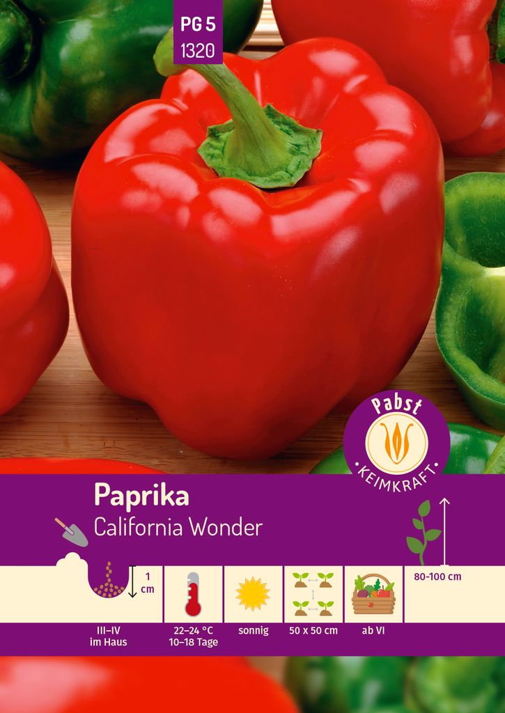 Pabst Keimkraft - Paprika früh & blockförmig California Wonder Samen - 171320