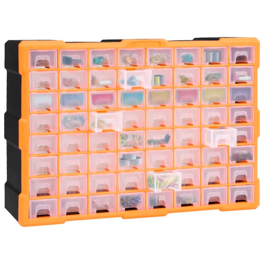 The Living Store Multi-Schubladen-Organizer mit 64 Schubladen 52x16x37,5 cm