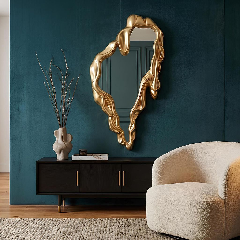 riess-ambiente Extravaganter Wandspiegel FLUIDUM 150cm gold Produktbild 