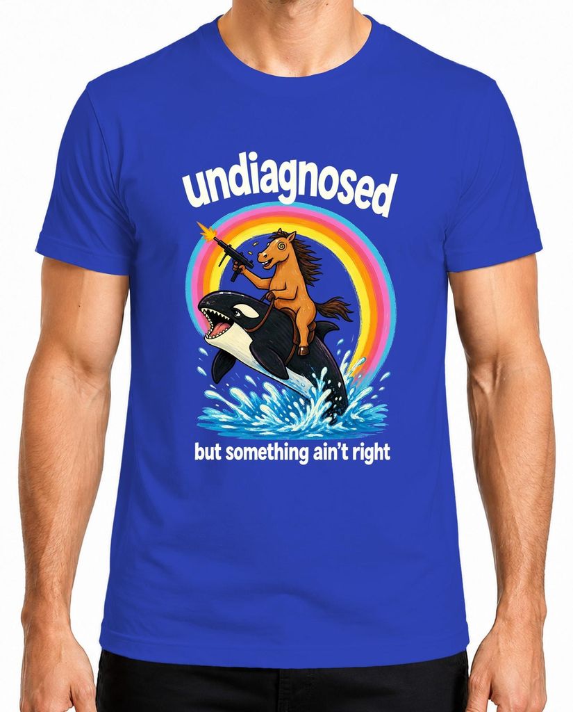 T-shirt męski "Undiagnosed But Something Ain't Right Pferd Zdjęcie produktu 