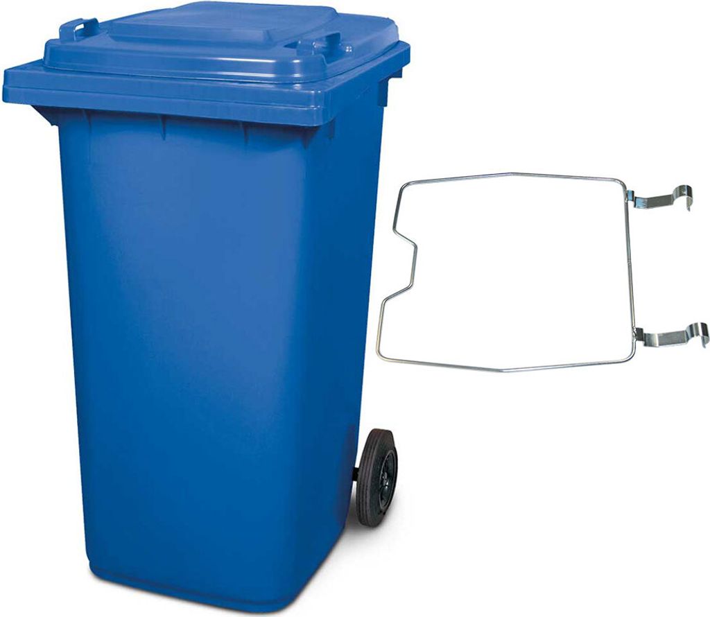 BRB Mülltonne MGB 240 Liter, mit Klemmring für Müllsäcke (blau)