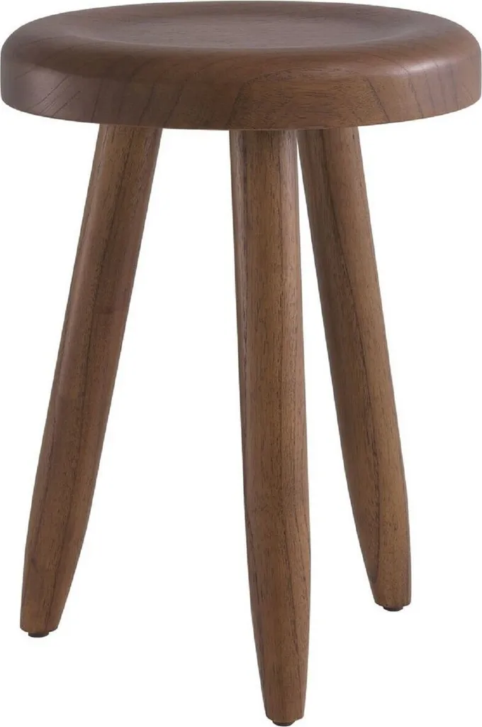 Tabouret de luxe Casa Padrino en bois massif marron Ø 31 x h. 45 cm