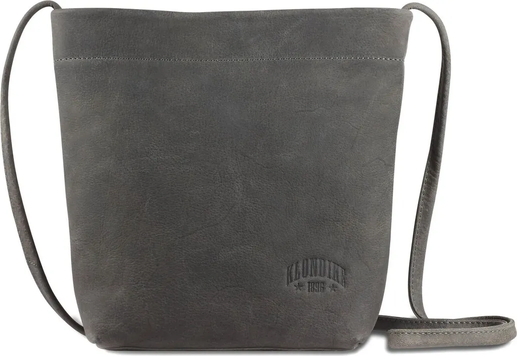 Petit Sac à Épaule Yukon Brooke en Cuir Gris avec Sangle Ajustable