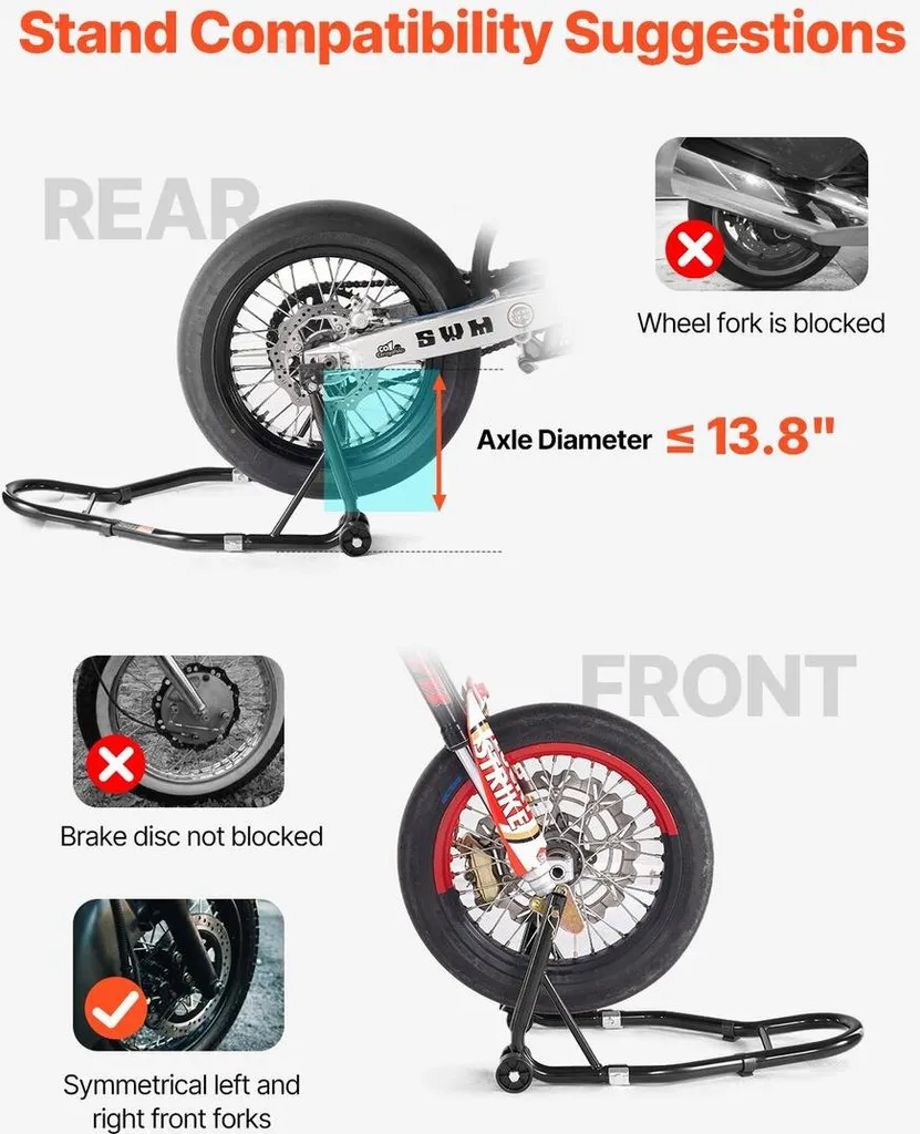 Support de moto avant et arrière Spoolift Paddock de 1100 lb noir