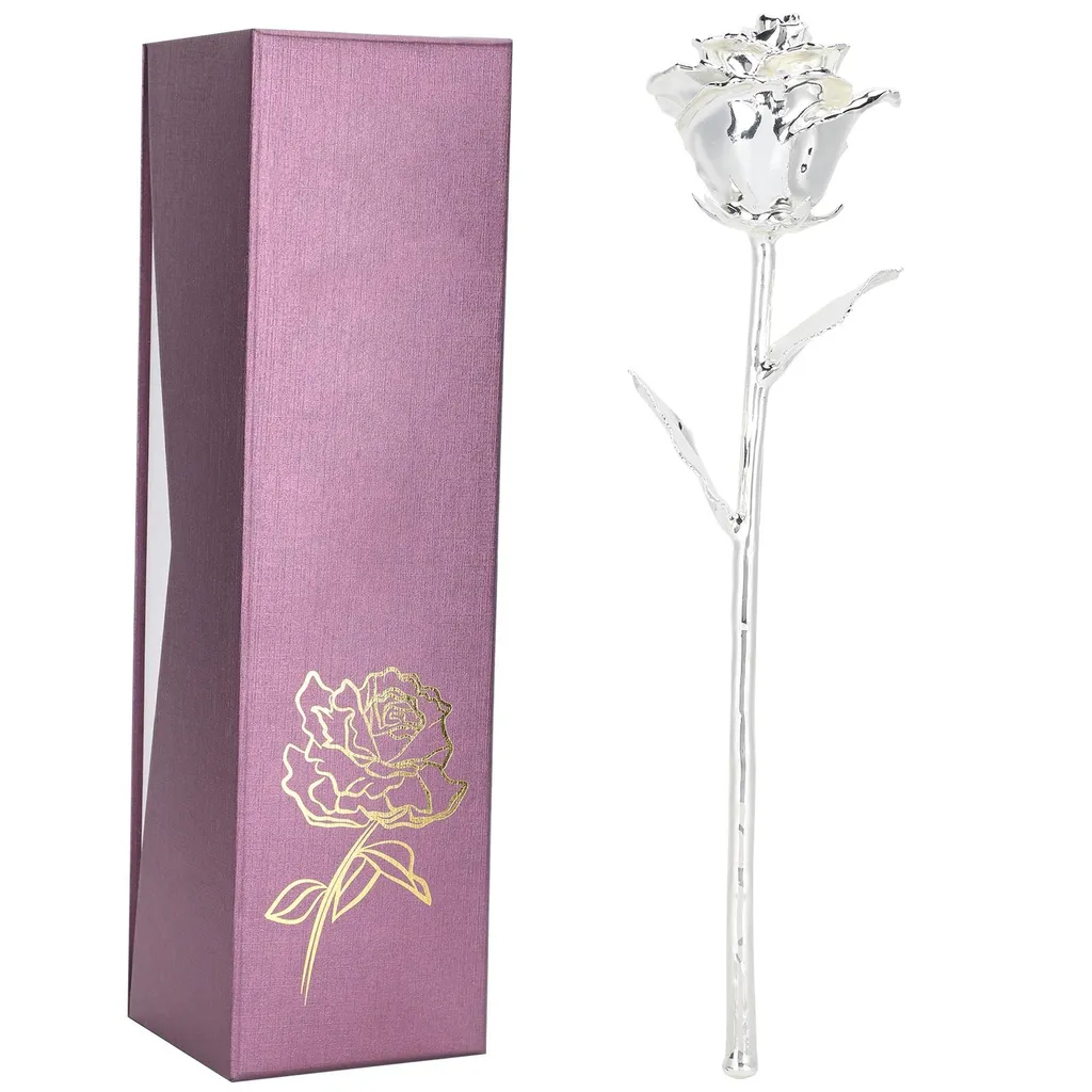 Rosa Artigianale in Oro 24K: Qualità Premium e Finitura Specchiata