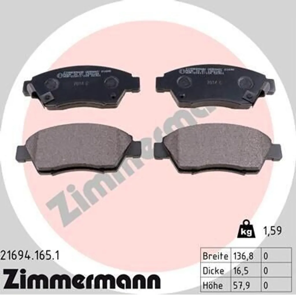 Plaquettes de Frein Avant pour Honda Civic V et VI Châssis EG EH CRX