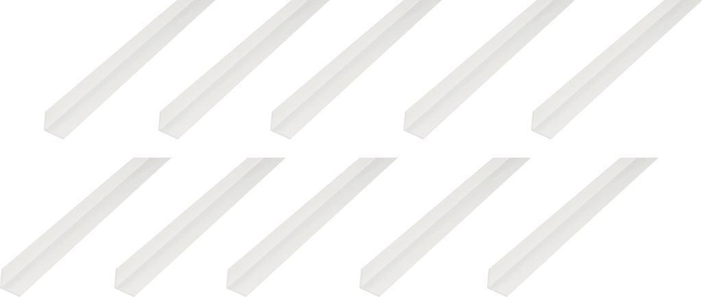 Alberts 10 x Winkelprofil, PVC, weiß, 10 x 10 x 1 mm, Länge 1 m