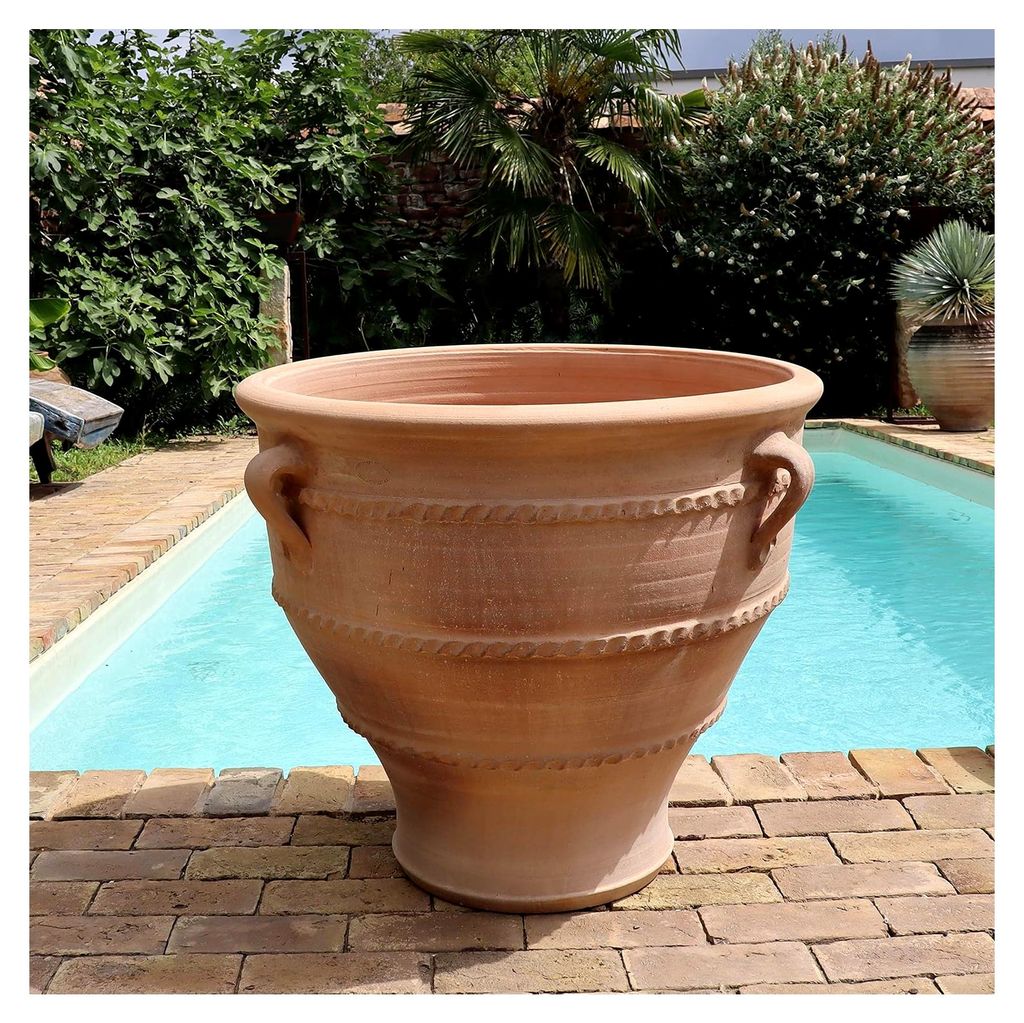 100% handgefertigter Terracotta Pflanzkübel Rosa 2" 70cm aus Griechenland - Exklusive & natürliche Atmosphäre für Ihren Garten & Zuhause