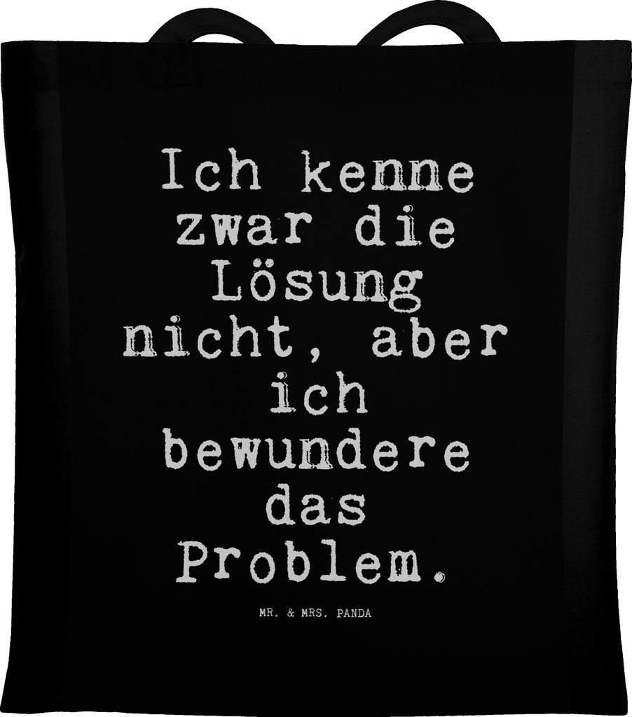 Mr. & Mrs. Panda Schultasche Ich kenne zwar die... - Schwarz - Geschenk, Spruch, Tasche, Shopping, Sprüche, Weisheiten Zitate Lustig Weisheit Wort...