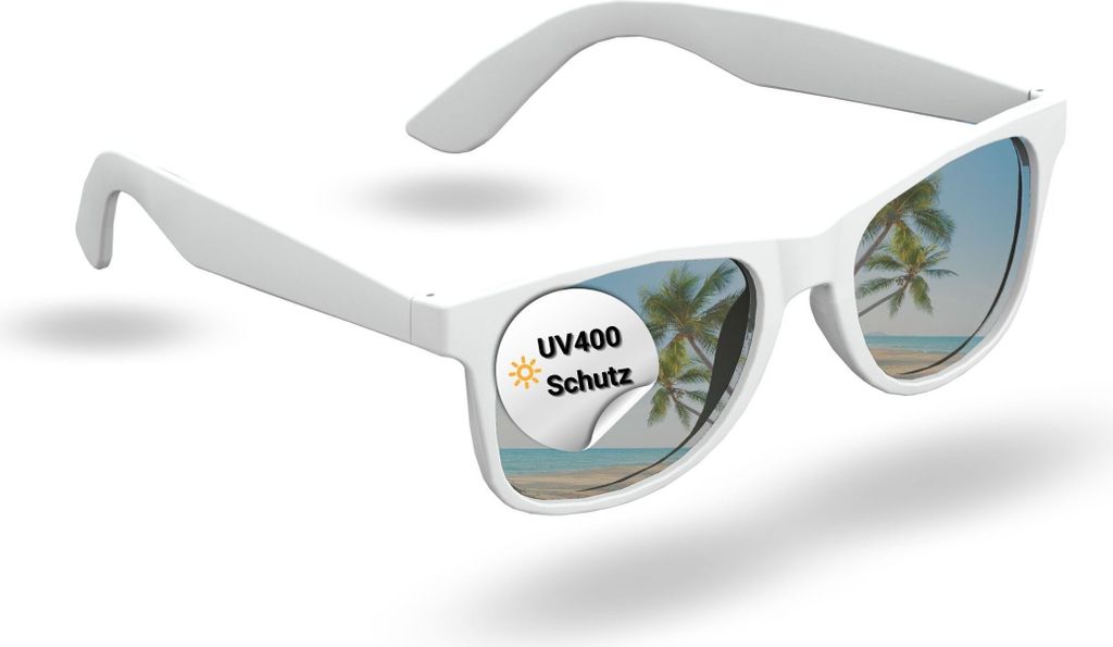 Sonnenbrille "Beach" - Trendige Brille mit UV-400 Schutz und Ozean-Rettungsinitiative für Herren und Damen - Weiß
