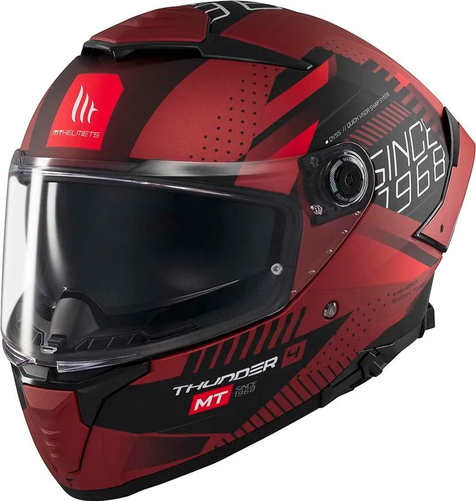 Casque Intégral Route et Ville Mt Helmets Thunder 4 Sv Rouge Taille 3XL