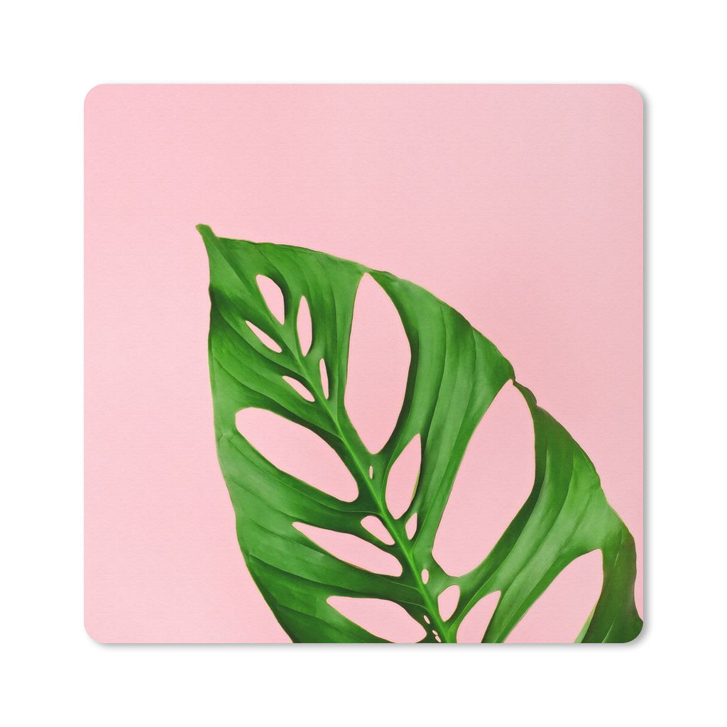 MuchoWow Mauspad Mousepad Botanisches Blatt mit heller Farbe als Hintergrund 20x20 cm - Mousepads - Maus Mat - Pad - Mausunterlage - Desk Mat - B...