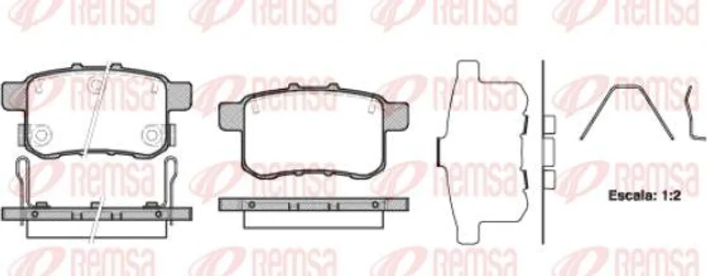 Plaquettes de frein REMSA 1332.12 pour Accord - OE 43022TA0A81 Qualité
