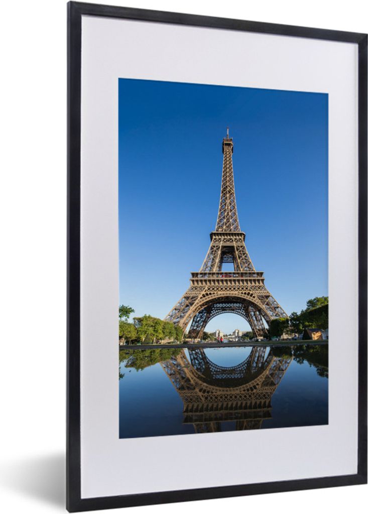 MuchoWow MuchoWow Gerahmtes Poster Originalfoto des Eiffelturms in Paris 40x60 cm - Poster mit zchwarzem Bilderrahmen - Poster in Rahmen