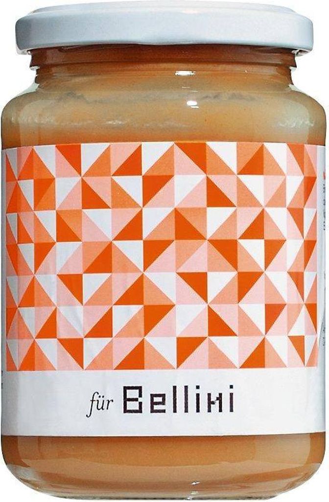 Viani Fruchtmark Weißer Pfirsich 330 ml Glas – Fruchtpüree für Bellini & Desserts, Hochwertiges Obstmark, Vegan & Ohne Zuckerzusatz
