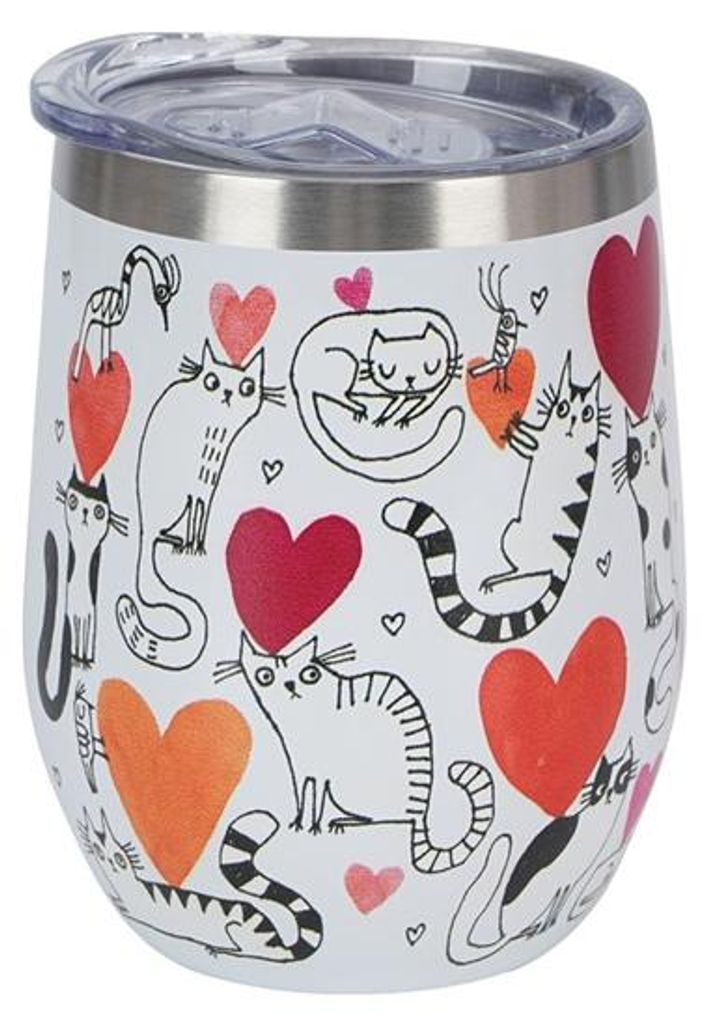 Thermobecher, Reisebecher Katzenwelt - Herzen 330 ml
