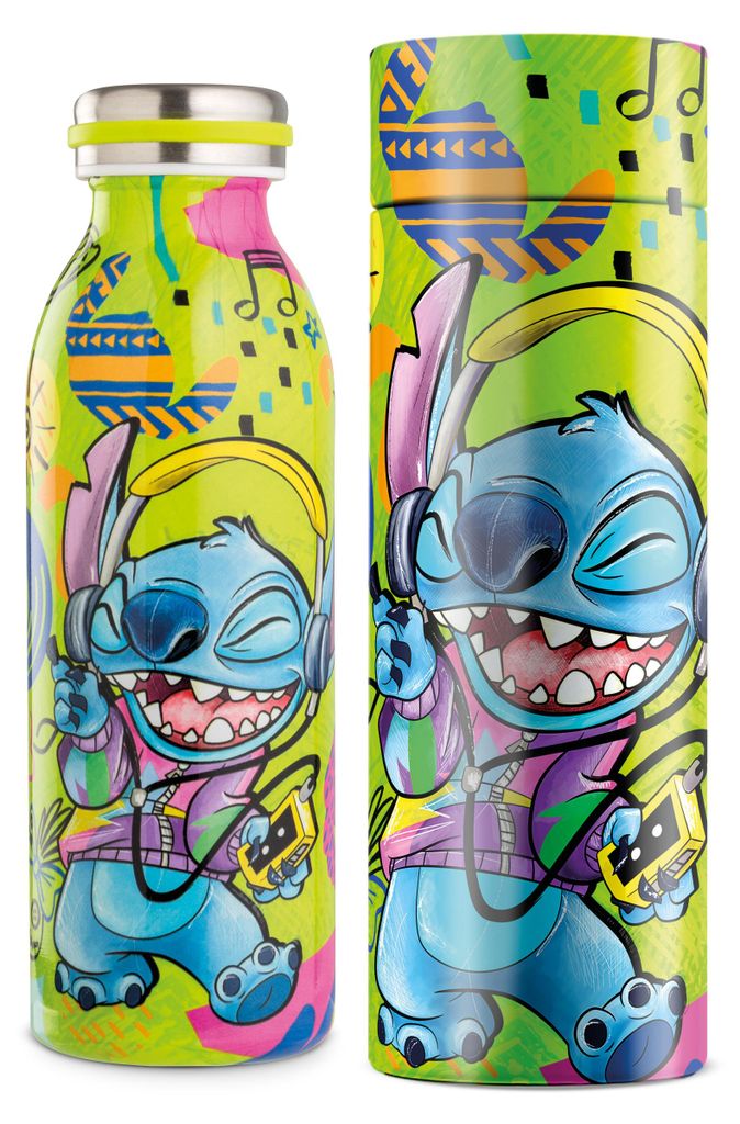 Gilde Thermosflasche,  Stitch , Edelstahl, grün, VE 2, H. Produktbild 