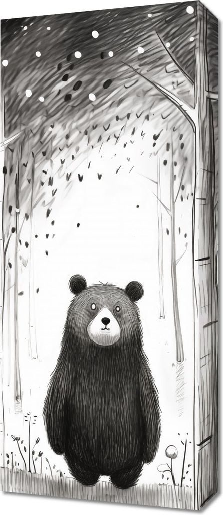 Bild 30x70cm Neugieriger Bär