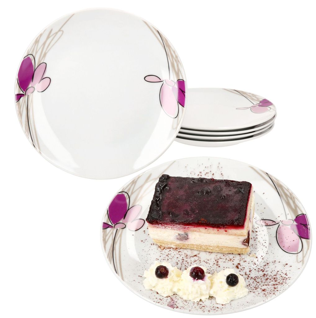lot de 6 assiettes à gâteaux Viola Porcelaine 6 personnes Image du produit 