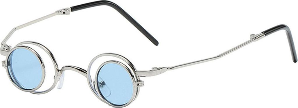 Runde hochklappbare Sonnenbrille, kleiner Kreis, polarisierte Brille für Männer und Frauen, Retro-Punk, UV400-Sonnenbrille für Rave-Partys