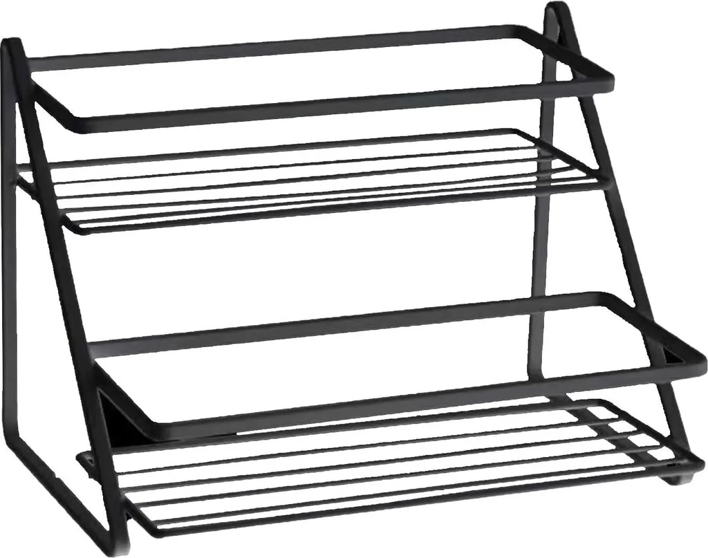 Organisateur de comptoir multifonction 2 étages en métal noir design