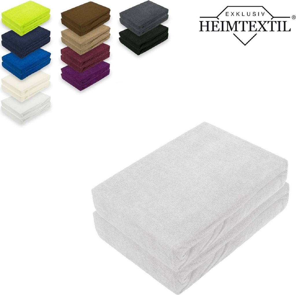 Frottee Spannbettlaken Rundumgummizug Marke Doppelpack 90 x 200 cm Silber