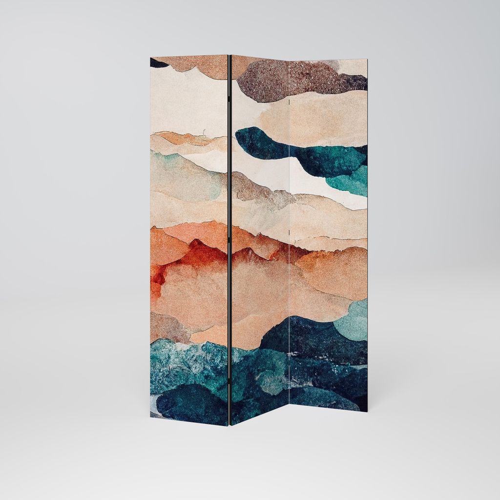 SpaceRebels Paravent Raumteiler - 3-teilig Raumtrenner, Druck 1-Seite - Raumtrenner - Trennwand Wohnung - Room Divider - Spanische Wand Deko Modern...