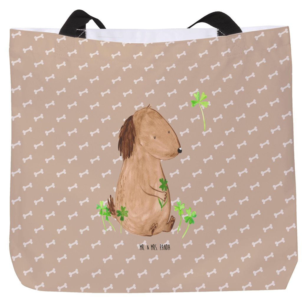 Mr. & Mrs. Panda Schultasche Hund Kleeblatt - Hundeglück - Geschenk, Tote Bag, Laptoptasche, Tasche, Tragetasche, Einkaufstasche, Neuanfang, Sprü...