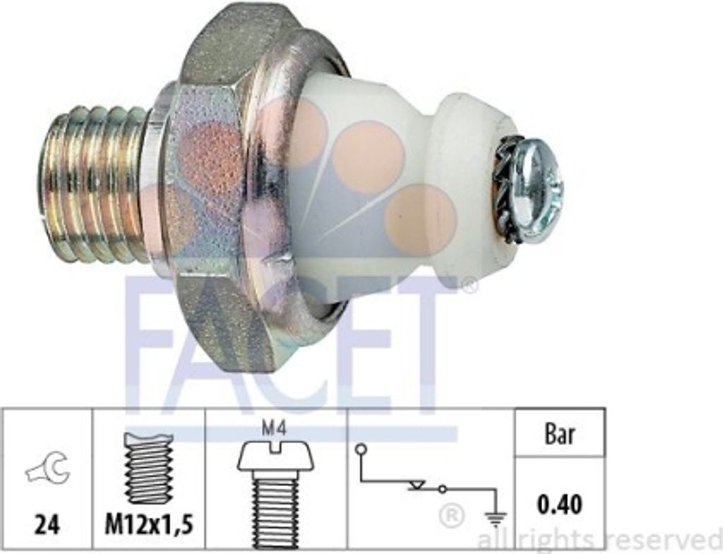 1 Öldruckschalter FACET 7.0098 Italy - OE Equivalent für MERCEDES-BENZ