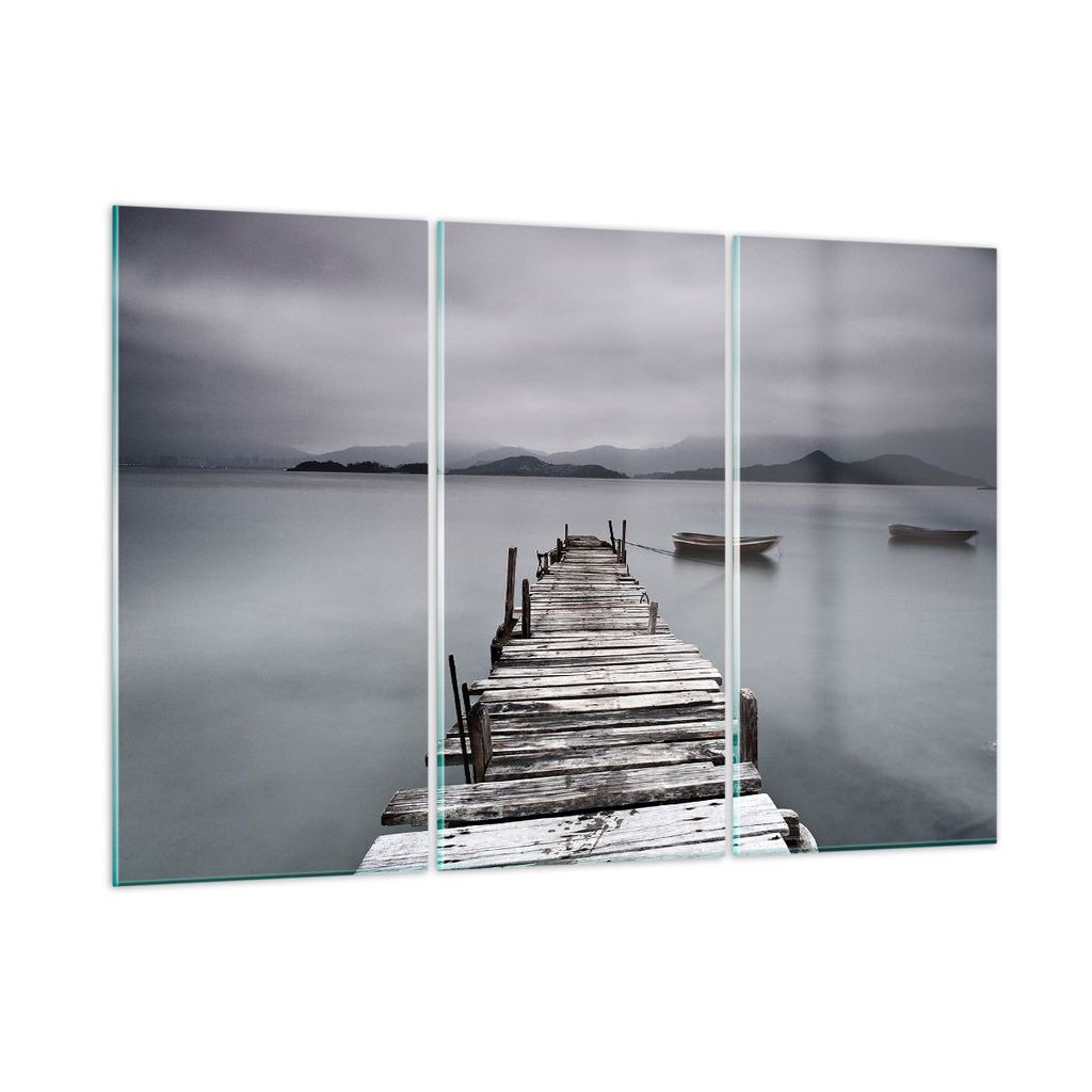 Bilder auf glas - Brücke See - 165x110cm - Glasbilder - Wandbilder - Bilder - Kunstdruck - zum Aufhängen bereit - Wanddekoration aus Glas - Glas ...