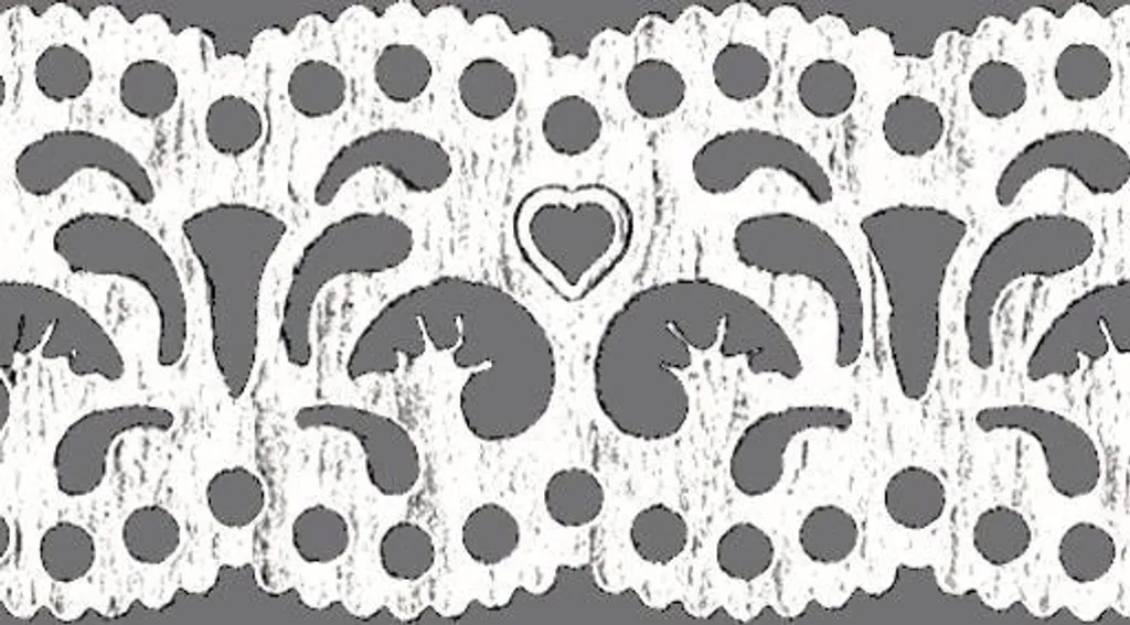 Décoration Dentelle Sans Colle : Pointe de Papier Autocollante 2m Blanche