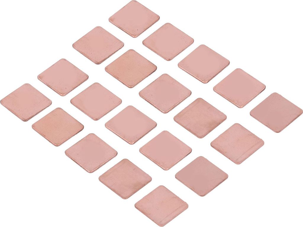 20 Stück rote Kupfer-Kühlkörper-Unterlegscheiben für Laptop-Grafikkarten, CPU/GPU-Kühlkörper, Kupferpad-Dicke 1,2 mm / 0,05 Zoll